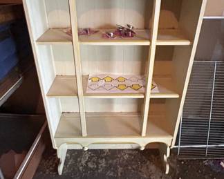 Vintage HandPainted Wood Curio Cabinet