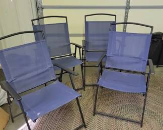 Set of 4 Blue Lawn Chairs