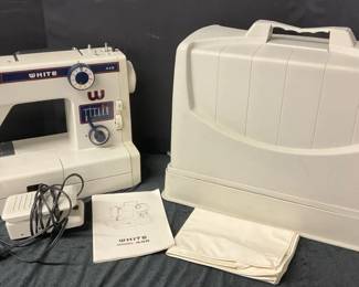 White Model 445 Sewing Machine with Case