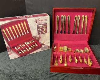 24K Gold Plated Prescott Forge Stainless Tableware