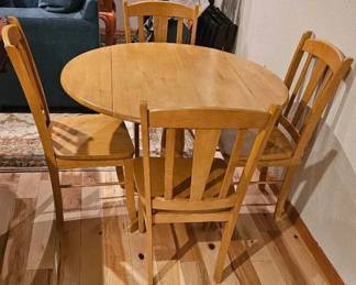 Drop Leaft Table  Four Chairs