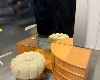 MidCentury Dresser with Mirror  Stool by HeywoodWakefield