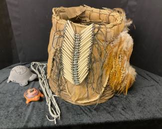 Native American Handmade Basket  Turtles