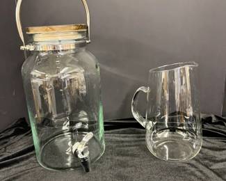 Drink Container and Pyrex Pitcher