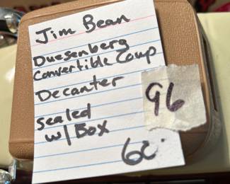 #96 Decanter's Jim Beam Duesenberg Convertible Coup Decanter sealed w/box $ 60.00
