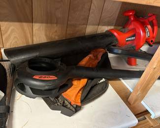 #143 Garage Black and Decker Blower and Vacuum - electric $ 35.00