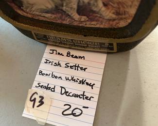 #92 Decanter's Jim Beam irish Setter Bourbon Whiskey Sealed Decanter $ 20.00