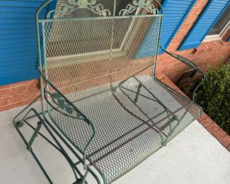 #23 Porch Green Wrought Iron Glider - 48" Long $ 100.00