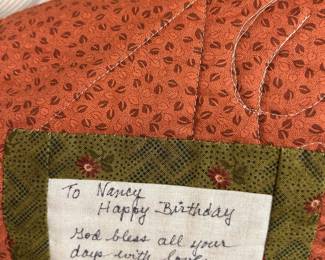#161 Quilt - Mstr Quilted Table Runner Scrappy Machine pieced and quilted - 17w x 60L $ 25.00