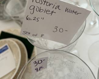 #188 Crystal - LR Fostoria Water Goblet - 8 pc - 6.25" $ 30.00