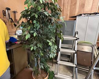 #138 Garage Faux Tree in a Basket Pot - Approx 72" Tall $ 25.00