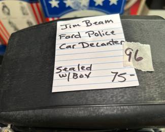 #95 Decanter's Jim Beam Ford Police Car Decanter sealed w/box $ 75.00