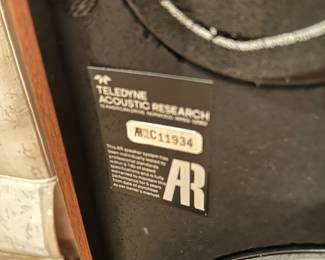 #47 Misc. - DR AR12C11934 = Acoustic Speakers - teledyne Accoustic Research pair of speakers $ 175.00