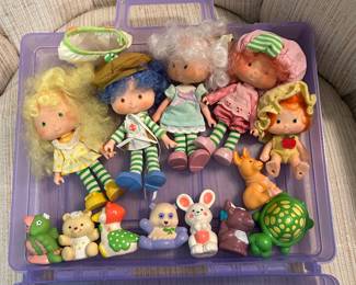 #156 Misc. - Mstr Strawberry Shortcake Set of 6 dolls w/8 pets -n Friends and pet $ 50.00