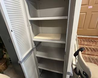 #127 Garage Black and Decker Plastic 4 Shelf Cabinet 26x18x70 $ 75.00