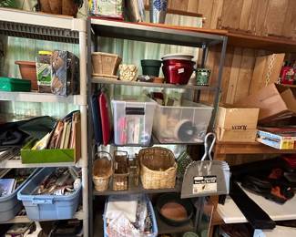 #134 Garage Gray Metal 5 Shelf Garage Shelf - 36x12x72 $ 75.00