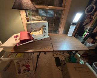 #39 Chair - Sew Laminate Fold-up Table w/Slanted Legs and Machine Cut-outs - 42x20x27 $ 50.00