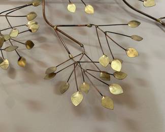 #10 misc. den brass limb leaf wall hanging 45 long x 18 w $ 65.00