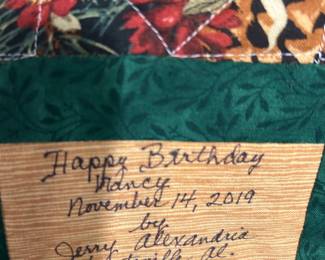 #160 Quilt - Mstr Quilted Christmas Table Runner Machine pieced and quilted - 42x29 $ 20.00