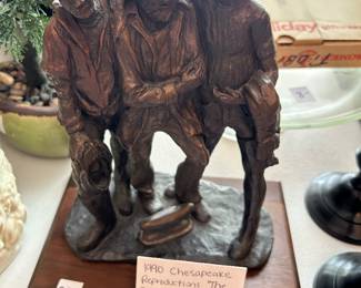 #182 China dr 1990s Chesapeake Reroduction "The Crew" Statue of 3 Soldiers - 10" Tall $ 30.00