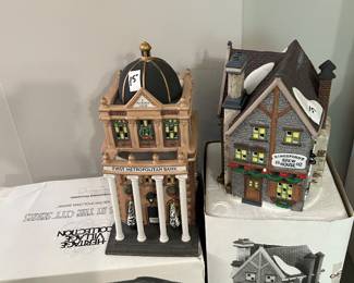 #190 Misc. - Mstr Dickens Village Set of 2 Houses - First Metropolitan Bank and Kingsford Brew House $ 30.00