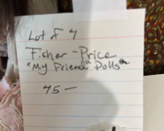 #191 Misc. - Mstr My Friends Dolls by Fisher Price - Lot of 4 Dolls $ 75.00