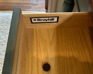 #3 table den Broyhill green leg wood top coffee table 36 square x 13 tall $ 75.00
