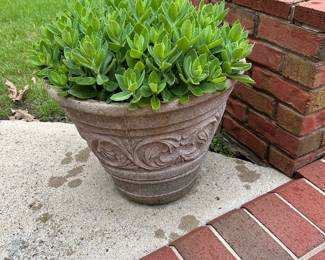 #21 Outside Resin Pot w/Plant inside - 19x14 $ 30.00