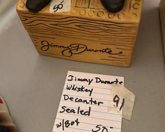 #90 Decanter's Jimmy Durante Whiskey Decanter Sealed w/box $ 50.00