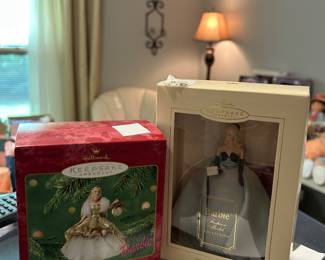 #198 Misc. - Mstr 2 hallmark barbie ornaments $ 20.00
