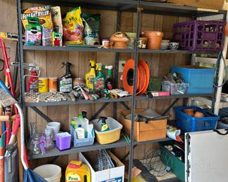 #133 Garage Gray Metal 5 Shelf Garage Shelf - Double Shelf - 6' H x 19D x 71"T $ 120.00