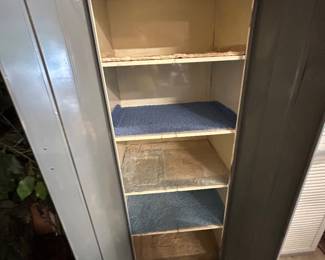 #126 Garage Metal 4 Shelf Cabinet 24x20x64 $ 60.00
