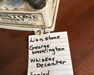 #72 Decanter's Lion Stone George Washington Whiskey Decanter - Sealed $ 35.00