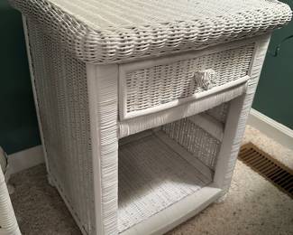 #31 Table - BD2 Wicker Wood End table w/1 drawer - and open shelf - 20x18x24 $ 60.00