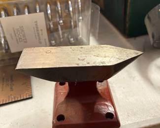 #144 Garage Red Metal Anvil - 4.5" L 2.5" Tx $ 20.00