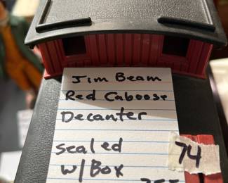 #74 Decanter's Jim Beam Red Caboose Decanter - Sealed w/box $ 35.00