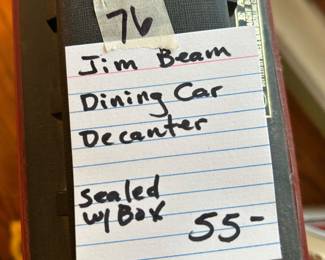 #76 Decanter's Jim Beam Dining Car Decanter - sealed w/box $ 55.00