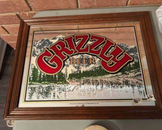 #62 Beer - SR Grizzly Beer Glass Mirror in a Wood Frame - 21x15.5 $ 40.00