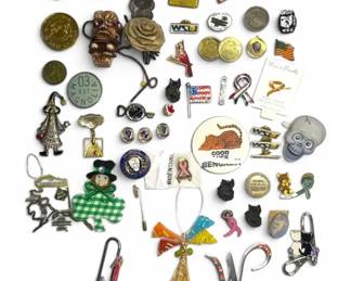 Pins, Buttons, Coins, Ornaments, More