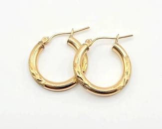 10k Gold Hoop Earrings 1.49g