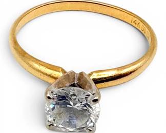 14k Gold Cubic Zirconium Ring Size 8 2.32g