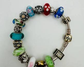 Sterling Silver Pandora Bracelet 67.7g