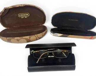Prada Eyeglasses w Coach Burberry Cases