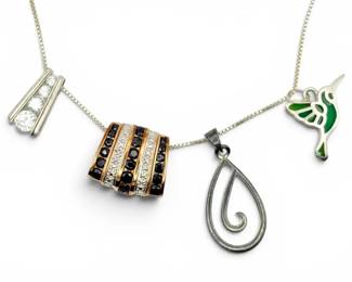 Sterling Silver Pendants w 18 Chain 9.4g Total