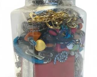 Jar Of Costume Jewelry