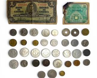 Early 1900s Modern Foreign Coins And Bills
