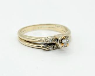 14k Gold Diamond Engagement Ring, Size 8 3.7g