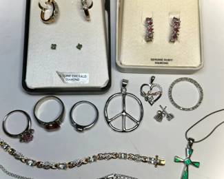 Sterling Silver Rings, Pendants, More 56 Grams Total