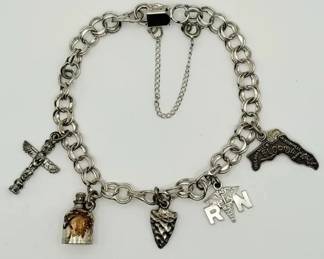 7 Sterling Silver Charm Bracelet 15.91g