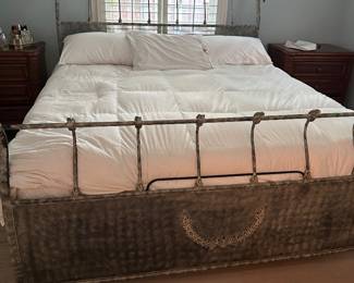Tempur-Pedic king bed with wrought iron frame, 